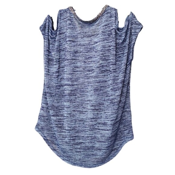 Juicy Couture Cold Shoulder‎ Blue Knit Blouse Women's Medium - Picture 3 of 8